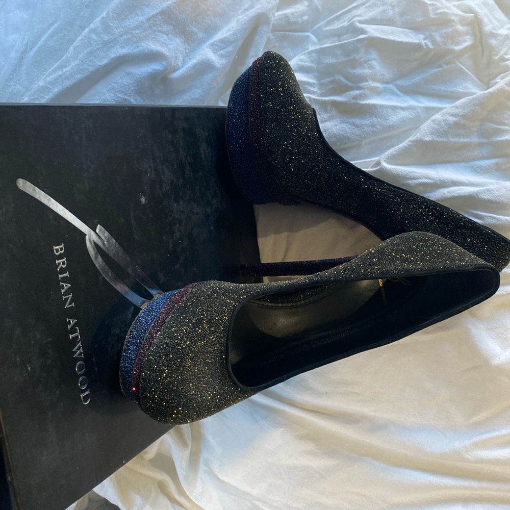 Multi Color Glitter BFFontanne Brian Atwood Pumps Sz 10